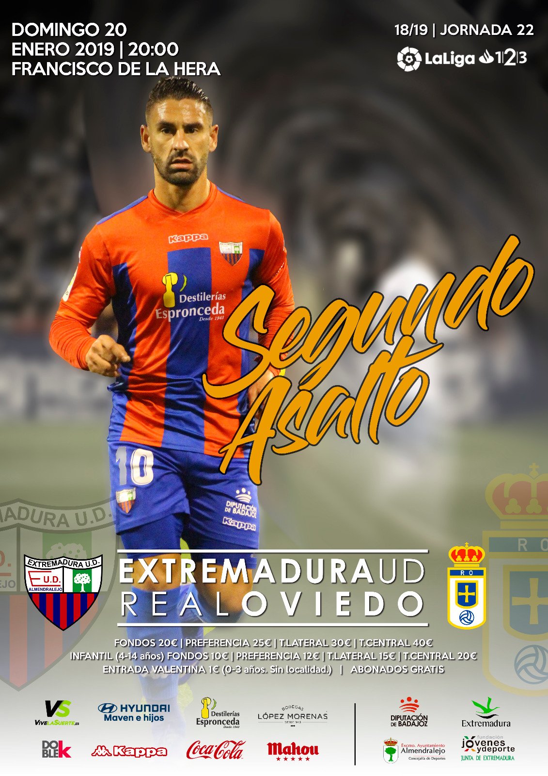 J.22 LIGA 123 TEMPORADA 2018/2019 EXTREMADURA UD-R. OVIEDO (POST OFICIAL) 0011