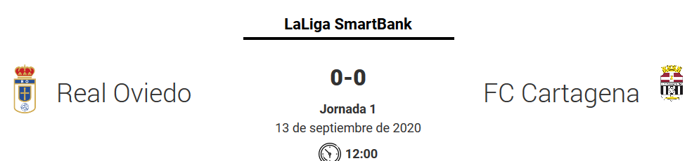 JORN.1 LIGA SMARTBANK 2020/2021 REAL OVIEDO-FC CARTAGENA (POST OFICIAL) 0763