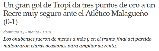 ASI VIERON LOS PERIODICOS EL ATLETICO MALAGUEÑO 0-RECRE 1 08162