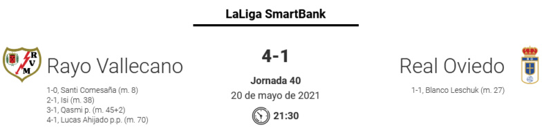 JORNADA 40ª LIGA SMARTBANK 2020/2021 RAYO VALLECANO-REAL OVIEDO (POST OFICIAL) 1072