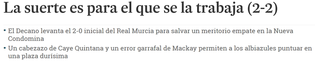 ASI VIERON LOS PERIODICOS EL MURCIA 2-RECRE 2 1133