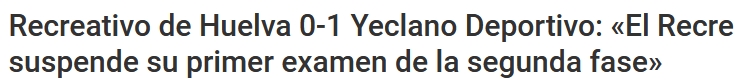 ASI VIERON LOS PERIODICOS EL RECREATIVO 0-YECLANO DPTO.1 14515