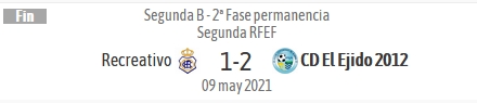 JORNADA 6 PLAY OFF DESCENSO 2ª DIVISION B TEMPORADA 2020/2021 RECREATIVO DE HUELVA-CD EJIDO 2012 (POST OFICIAL) 15534