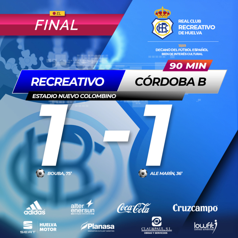 3ª RFEF TEMPORADA 2021/2022 JORNADA 32 RECREATIVO 1-CORDOBA CF "B" 1 162100