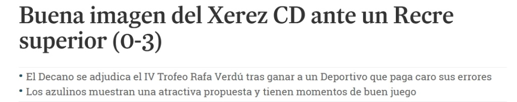 ASI VIERON LOS PERIODICOS EL XEREZ CD 0-RECRE 3: 26119