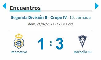 JORNADA 15ª 2ª DIVISION B GRUPO IV SUBGRUPO A TEMP.2020/2021 RECREATIVO DE HUELVA-MARBELLA FC (POST OFICIAL) 26247