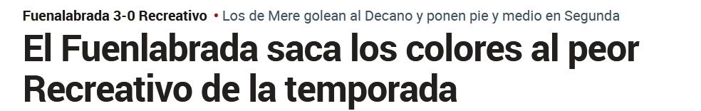 ASI VIERON LOS PERIODICOS EL CF FUENLABRADA 3-RECRE 0 3468