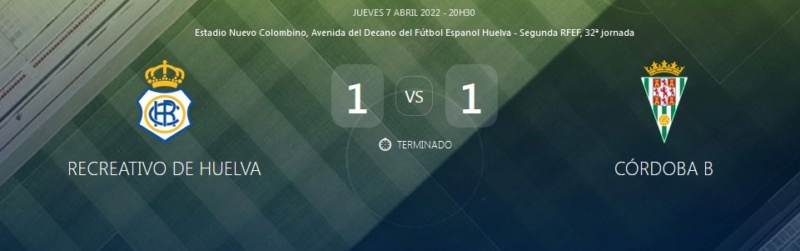 3ª RFEF GRUPO X TEMPORADA 2021/2022 JORNADA 32 RECREATIVO-CORDOBA CF "B" (POST OFICIAL) 44207