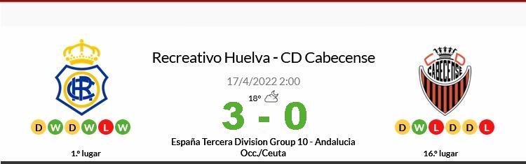 3ª RFEF GRUPO X TEMPORADA 2021/2022 JORNADA 33 RECREATIVO-CD CABECENSE (POST OFICIAL) 45209