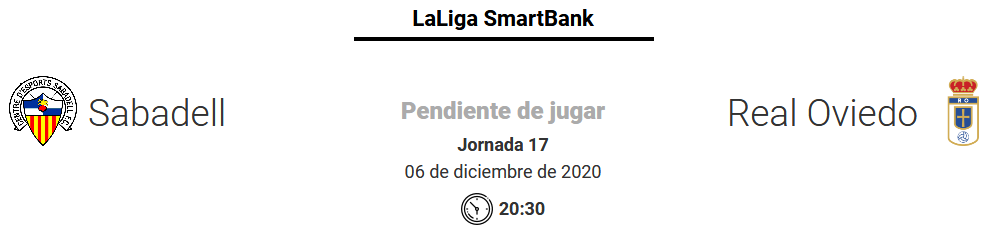 JORN.17 LIGA SMARTBANK 2020/2021 CE SABADELL-REAL OVIEDO (POST OFICIAL) Scre1564