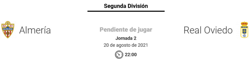 JORNADA 2 LIGA SAMARTBANK 2021/2022 UD ALMERIA-REAL OVIEDO (POST OFICIAL) Scre2370