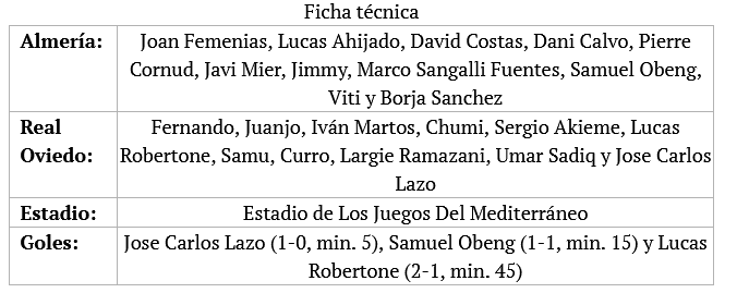 JORNADA 2 LIGA SAMARTBANK 2021/2022 UD ALMERIA-REAL OVIEDO (POST OFICIAL) Scre2378