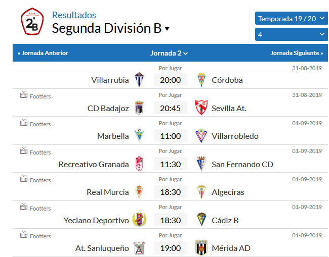 SEGUNDA DIVISION B GRPO IV TEMPORADA 2019/2020 Scree535