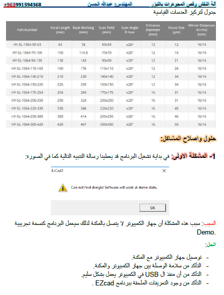 دليل الاستخدام لبرنامج EZCAD باللغة العربية لماكينات فايبر ليزر EZCAD Manual  810