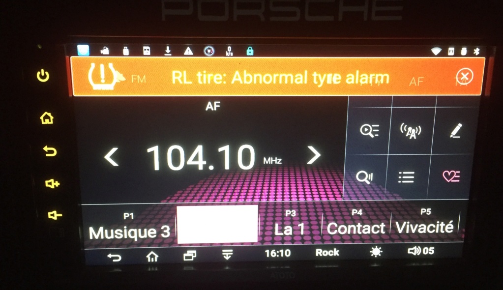 détection de sous-gonflage sur radio Androïd Tpms410