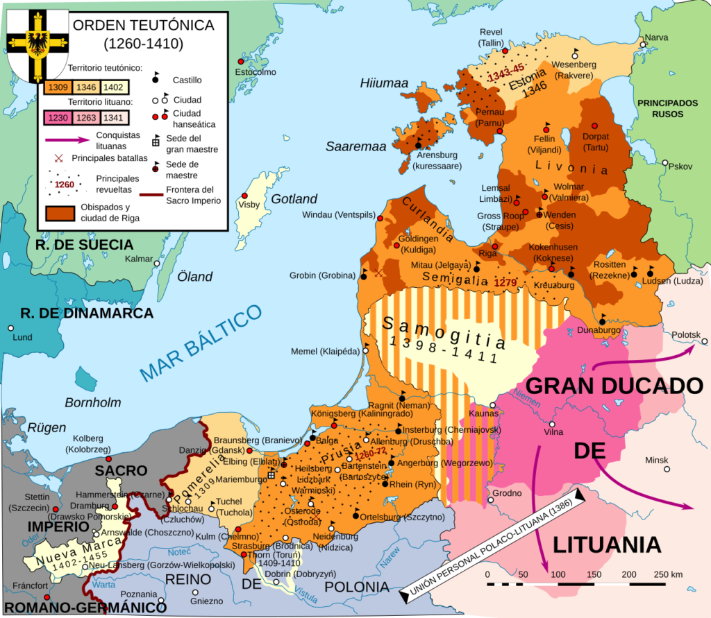 Orden Teutónica, 1 Schilling, 1414-1422. Teuton10