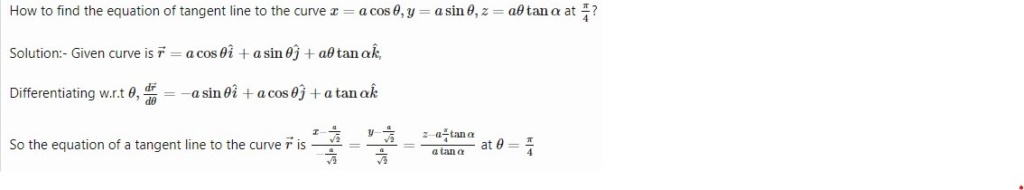 Plotting the equation of tangent line to a curve Equati11