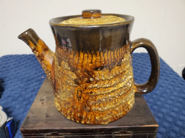 Unidentified Teapot with Lava Style Finish - Similar to Rockingham but Not 20210614