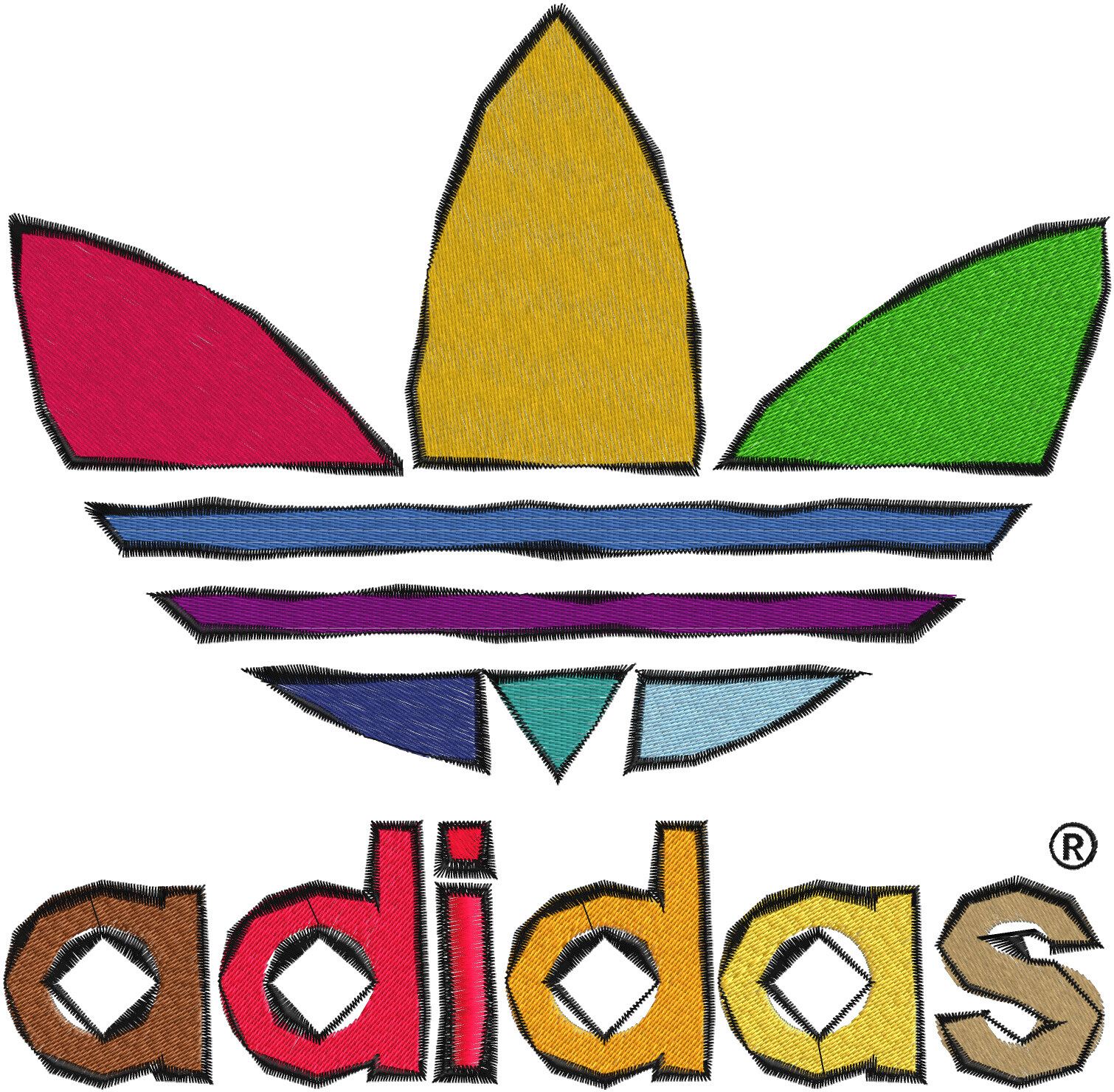 Лейблы известных фирм (вышивка) Adidas11