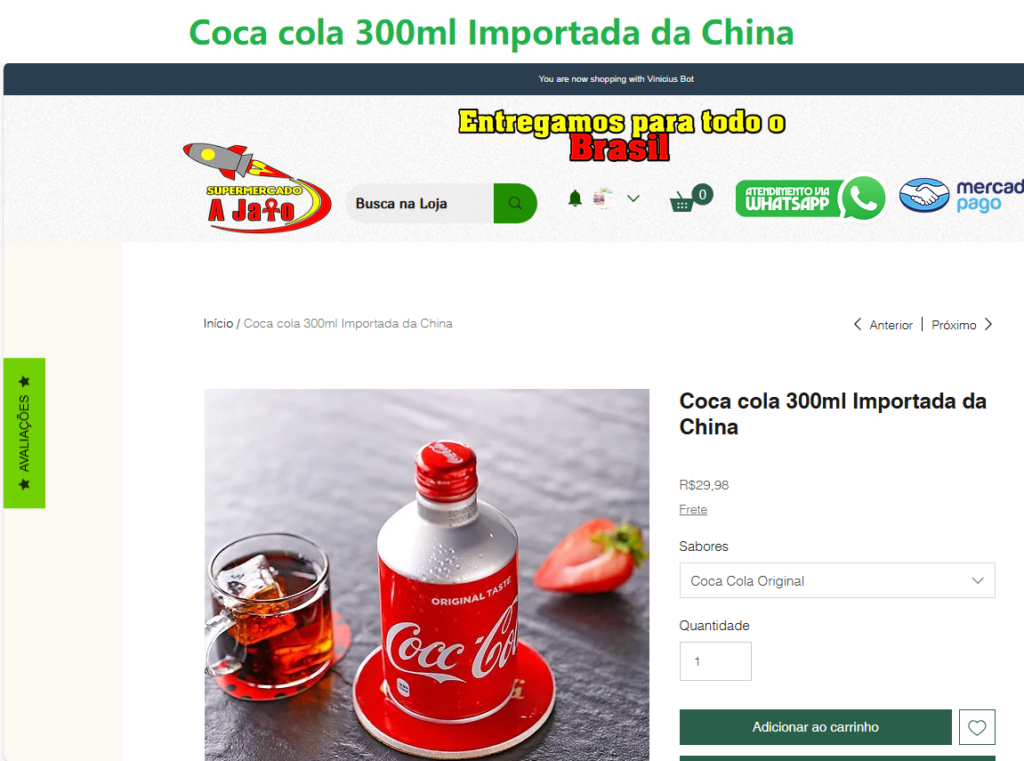 Coca cola 300ml Importada da China Coca10