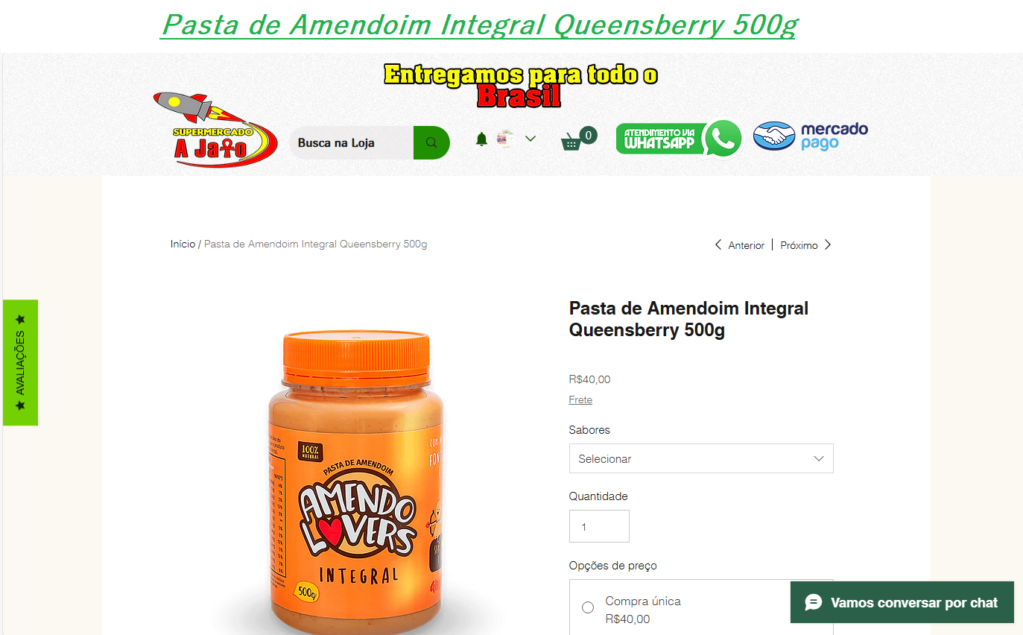  Pasta de Amendoim Integral Queensberry 500g Pasta10