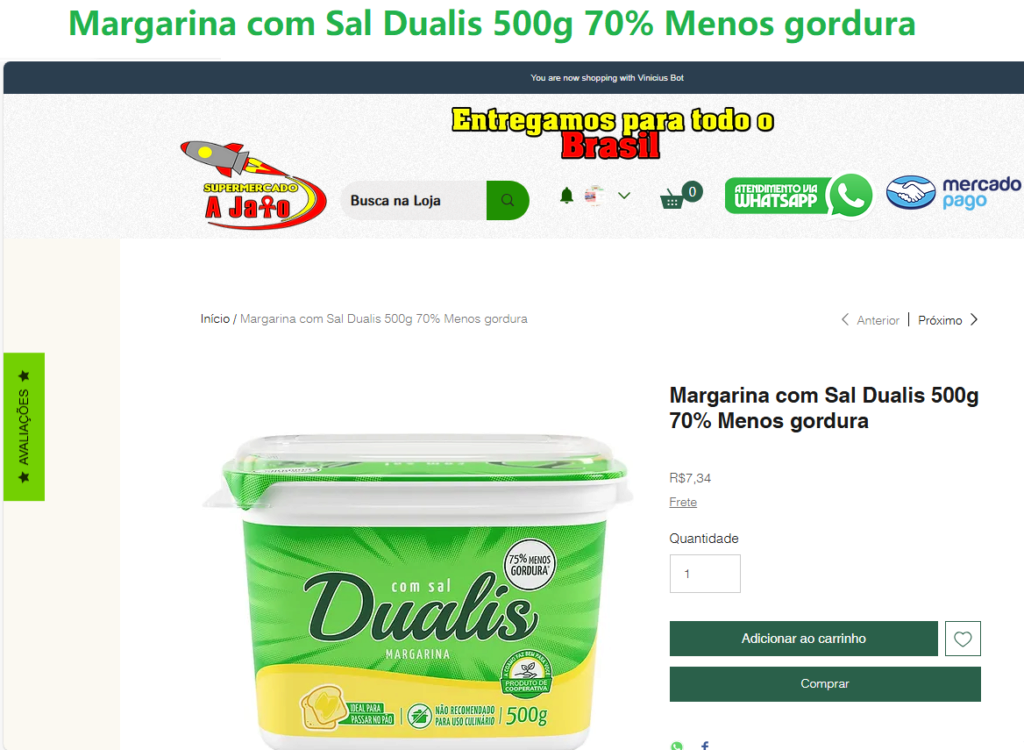 Margarina com Sal Dualis 500g 70% Menos gordura Quexo10