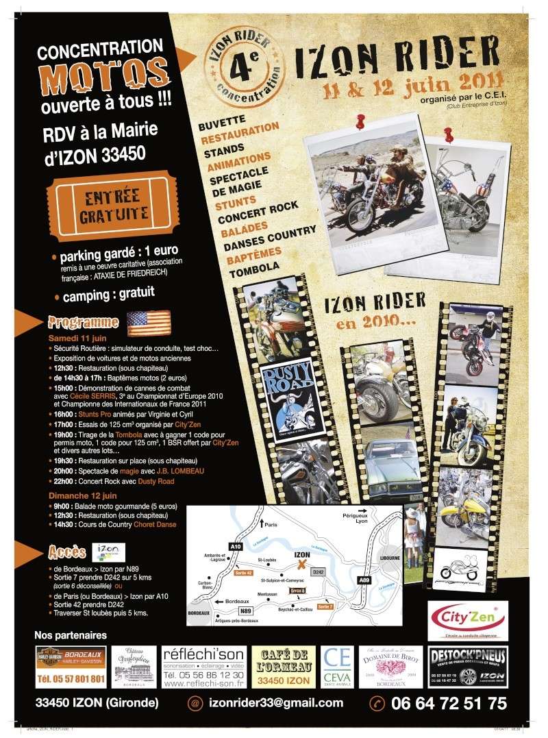 Rassemblement motos le 11 et 12 juin à Izon (33) Affich10