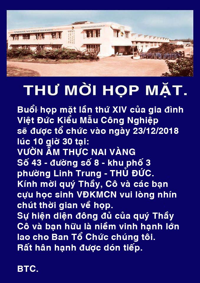 THÔNG BÁO VỀ NGÀY HỌP MẶT LẦN THỨ XIV 24067810