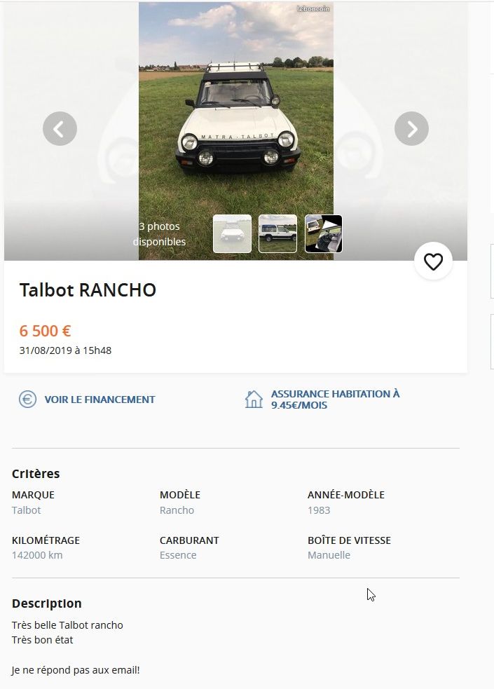 rancho sur le bon coin  Talbot14