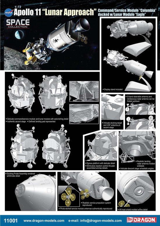 Nouveauté de Chez DRAGON Apollo 11 - CSM Columbia+ LM Eagle L_dra110