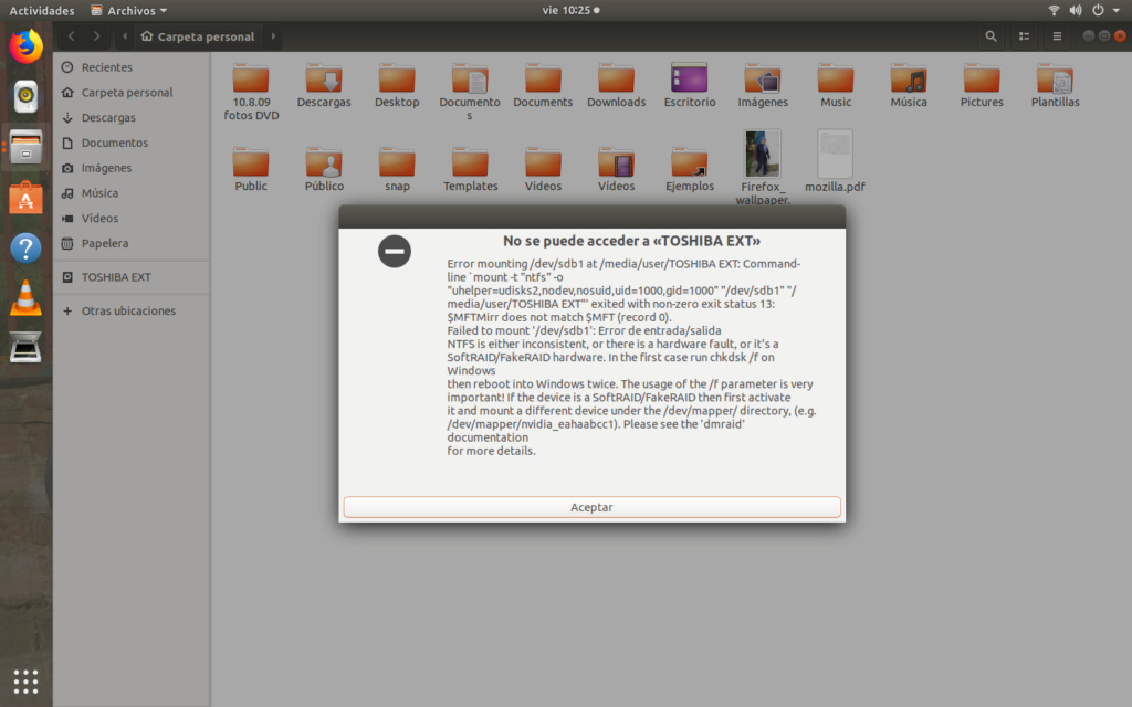 Mi disco duro exteriot Toshiba (Solucionado), - Linux Mint Forums