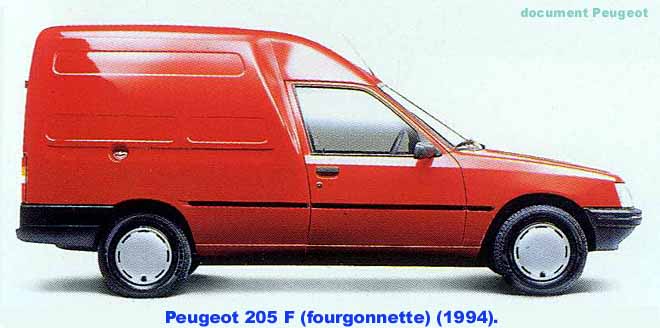 Peugeot] 205 F (Fourgonnette) | 1994-1996 - Peugeot - AutoPassion