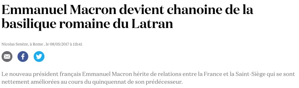 Macron va être fait chanoine de Saint-Jean-de-Latran par le pape  Captur13