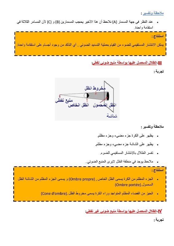 تطبيقات الانتشار المستقيمي للضوء -112