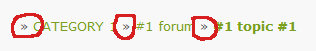 How do I put this arrow in the forum name Awwow10