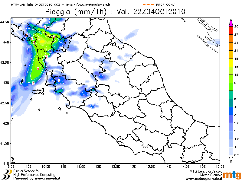 Osservazioni 4 ottobre (speciale maltempo Liguria). Pioggi10