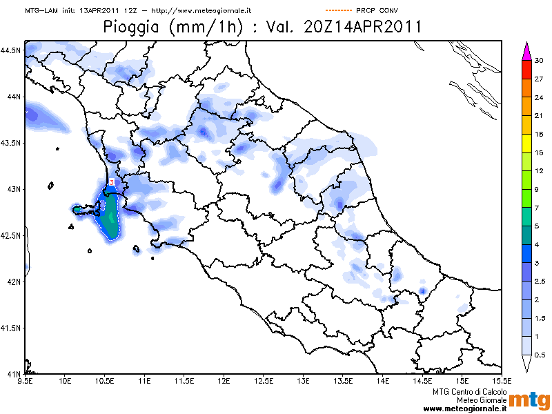 Osservazioni 14 aprile. Pioggi14