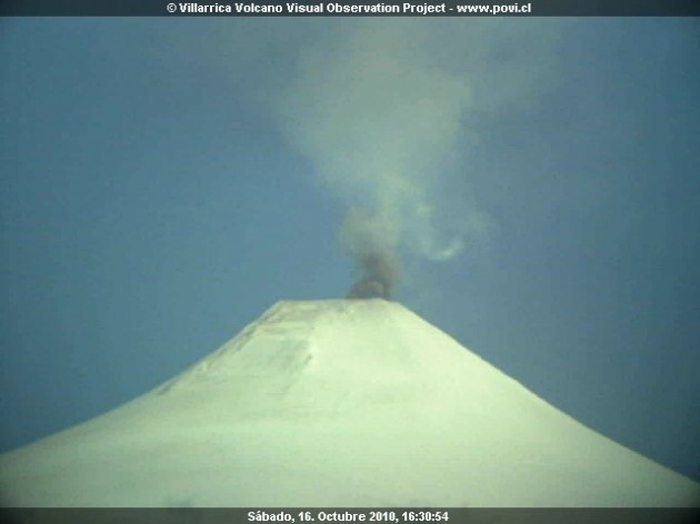 Onemi informa sobre emisión de material particulado fino que presentó Volcán Villarrica . Povi_v10