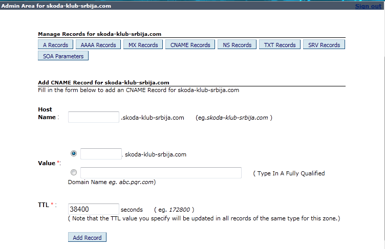 External Domain Problem Cname210