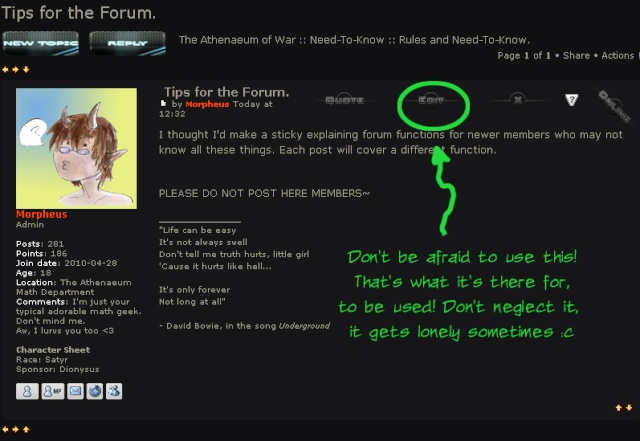 Tips for the Forum. Editbu10