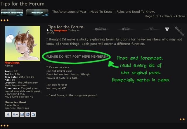 Tips for the Forum. Readev10