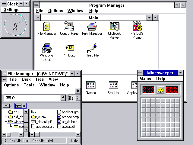 windows 3.11  اول اصدار وندوز  1130