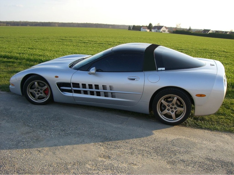 toit et arceau noir sur une corvette grise Peintu10