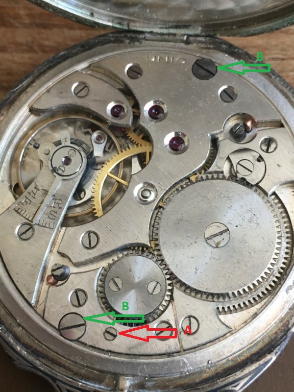 Démontage tige remontoir montre unic F4859b10