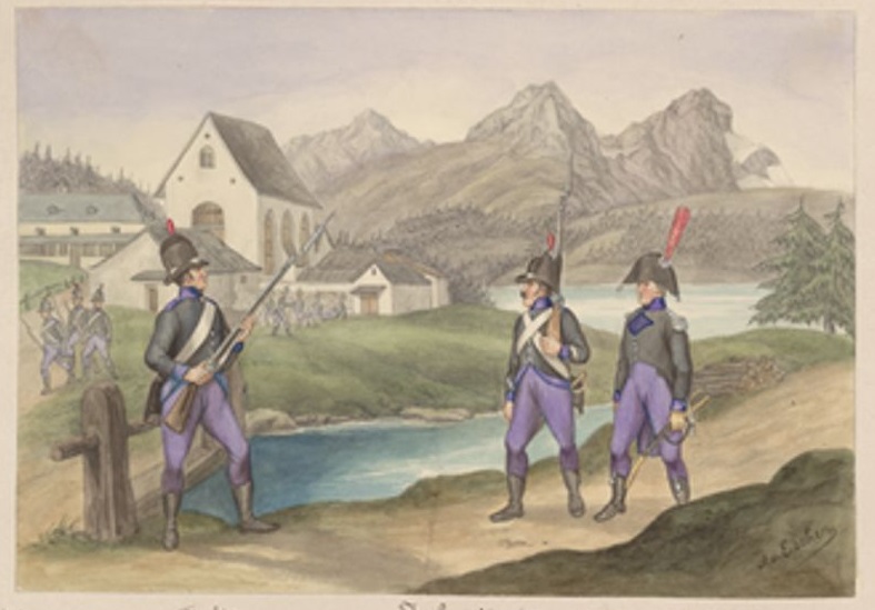 Milice canton des Grisons vers 1809 Grison11