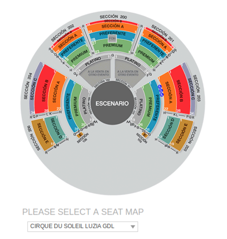 Cirque Du Soleil Luzia Seating Chart