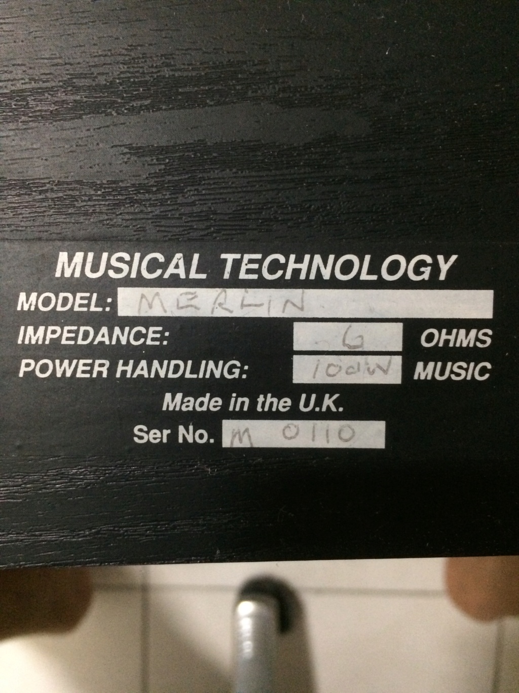 Musical Technology (MT) Centre Speaker F0152410