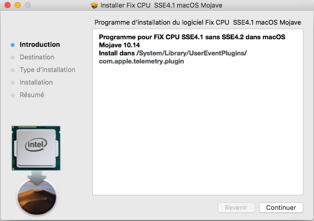 Fix CPU  SSE4.1 macOS Mojave Captur87
