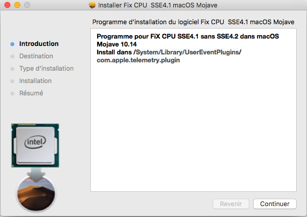 Fix CPU SSE4.1 macOS Mojave Captur87