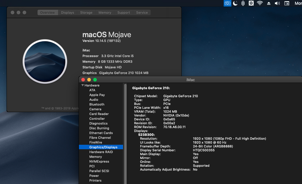 macOS Mojave 10.14.5 Finale version  (18F132 ) Scree123